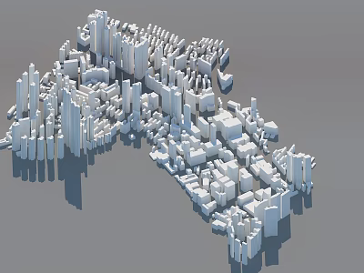 Modern Urban Building Complex 3D Model With Dense Layout And Various Structures 3d model