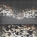 Modern Wave Shaped Chandelier With Crystal Glass Fragments For Interior Decor