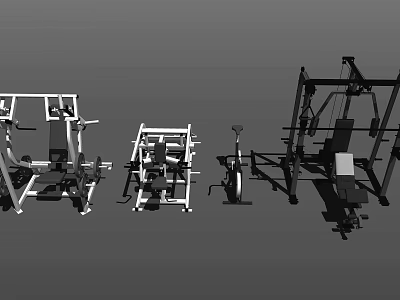 Diverse Sports Equipment Collection Including Weight Bench Smith Machine And Exercise Bike 3d model