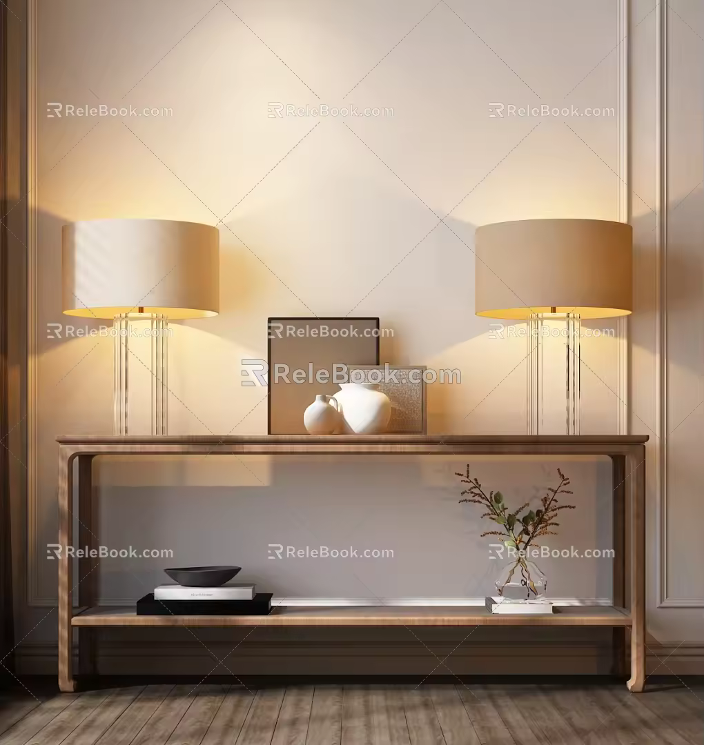 American End View Desk 3d model
