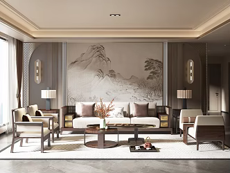 New Chinese Living Room 3d model