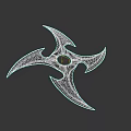 Traditional Ninja Shuriken Metal Throwing Weapon With Three Sharp Blades And Central Hole