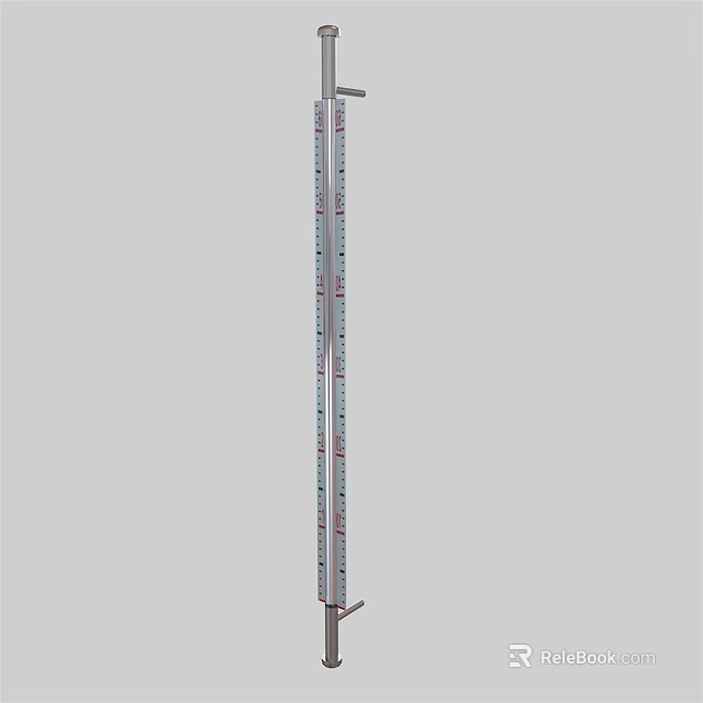 Metal Measuring Rod With Vertical Scale Marks For Precision Measurement 3d model