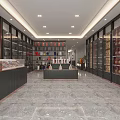 Modern Tobacco and Alcohol Store Interior Design With Display Cabinets Shelves and Liquor Tobacco Products