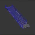 Industrial Metal Ramp Structure With Handrails And Steps