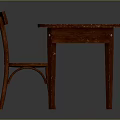 Classic Wooden Desk With Matching Chair For Home Office Interior Setup