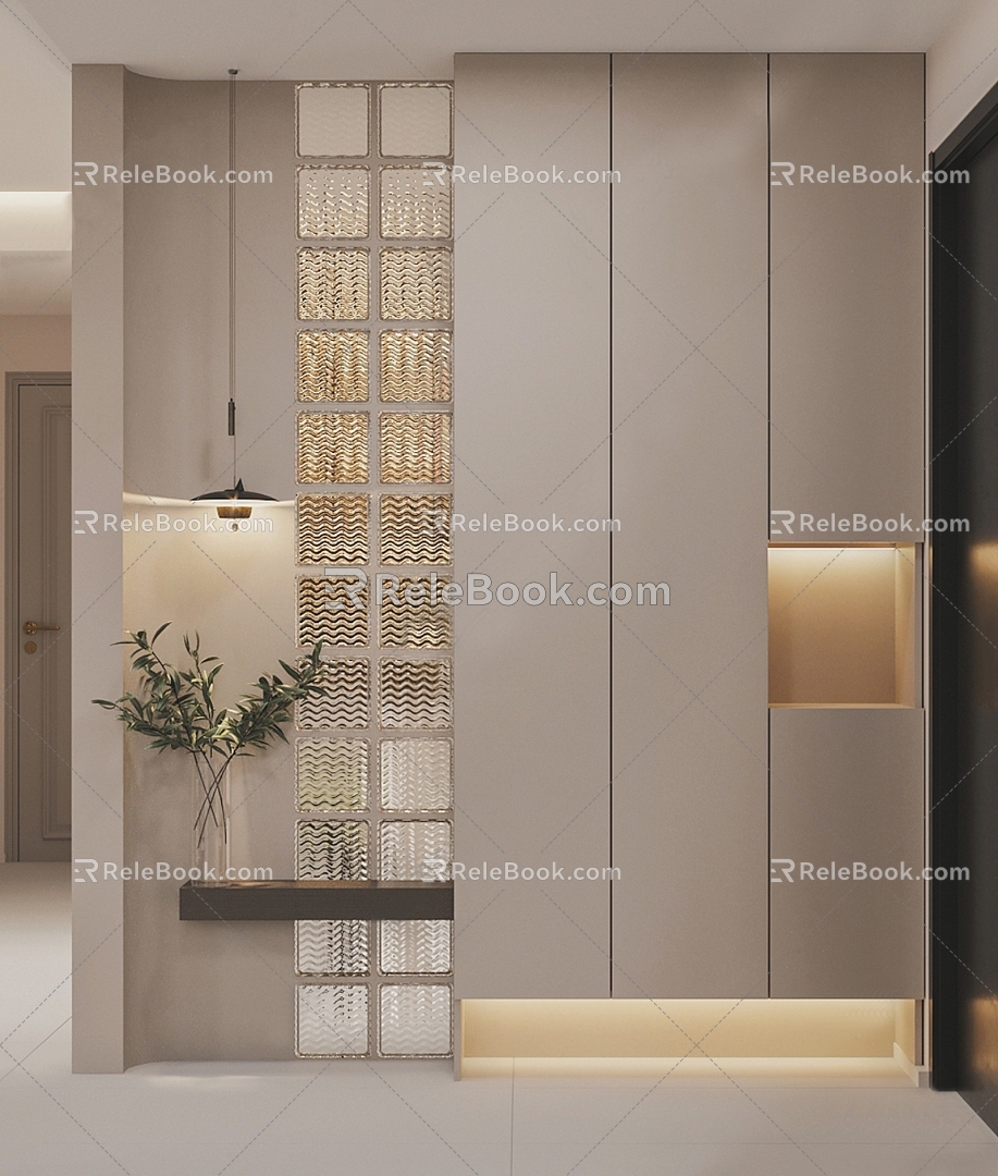 Modern Creamy Entrance 3d model