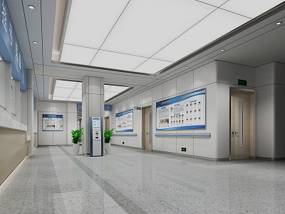 Modern Hall Hospital Fee Office Registration Office 3d model