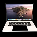 Modern White Laptop With Scenic Island Seaside View Display Keyboard Trackpad
