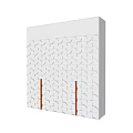 Modern Wardrobe Design With Geometric Pattern Doors And White Wooden Frames 3d model