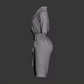 Soft Gray Bathrobe With Long Sleeves Belt Front Pockets And Comfortable Design