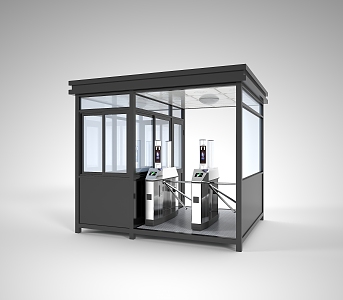 Site concierge security booth 3d model