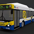 Scania City Express Bus with White Yellow Blue Livery and Via 161