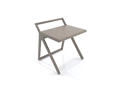 Modern Desk With Geometric Legs Simple Wooden Top And Back Handle 3d model