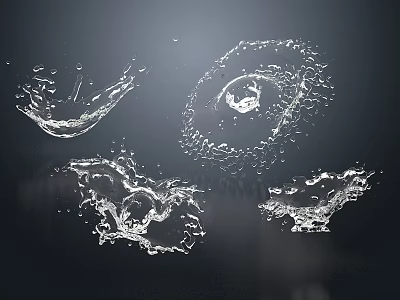 Elegant Water Fountain Displays Dynamic Splashing Shapes And Circular Water Patterns 3d model