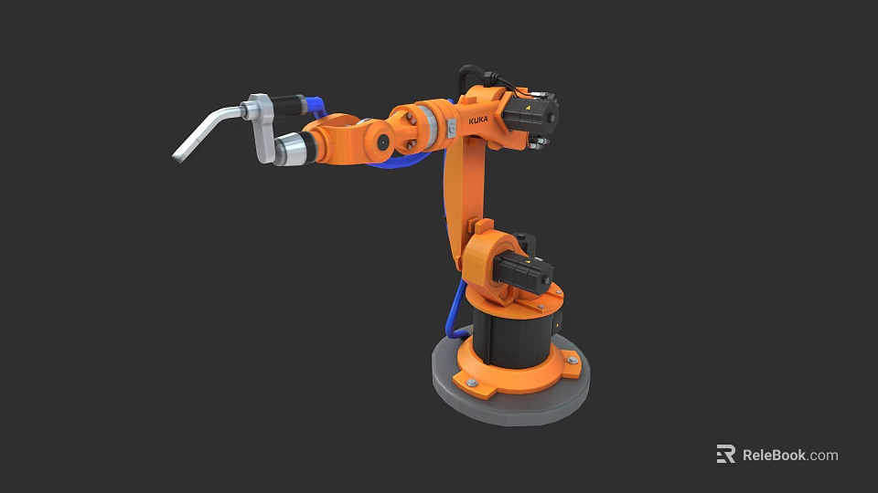High Precision Orange Industrial Robot Arm Equipment For Automated Manufacturing Processes 3d model 