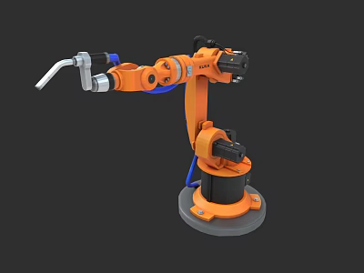 High Precision Orange Industrial Robot Arm Equipment For Automated Manufacturing Processes 3d model