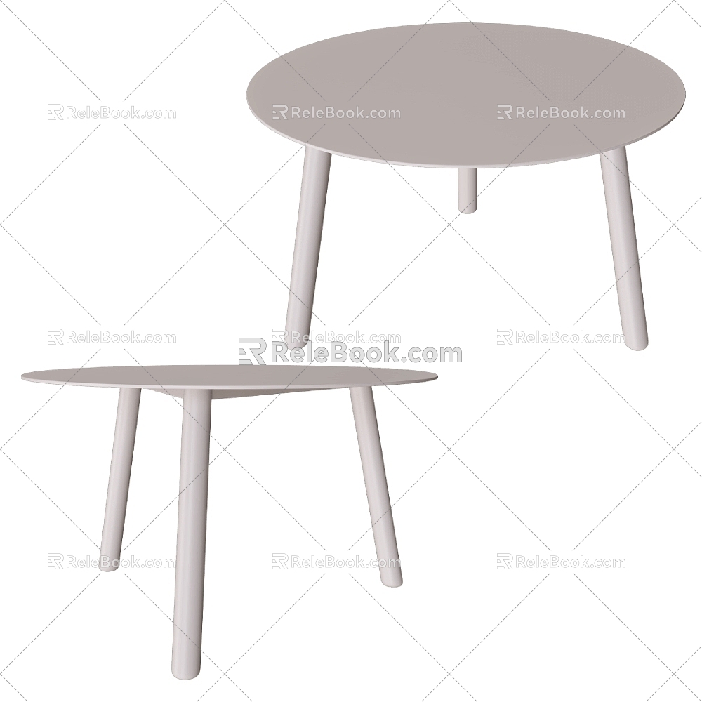 Vincent Nordic Simple Round Coffee Table Side Table Coffee Table 3d model