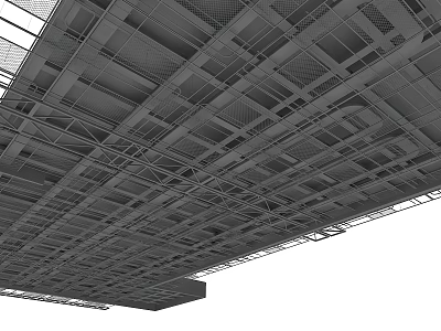 Industrial Ceiling Design with Metal Framework and Grid Pattern Structure for Modern Spaces 3d model