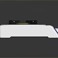 Modern Double Burner Gas Stove Kitchen Appliance With White Surface Black Burners And Yellow Centers