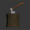 Tomahawk Axe Wooden Axe Handle Axe Mountain Axe Chopping Wood Axe Chopping Wood Axe Magic Axe 3d model