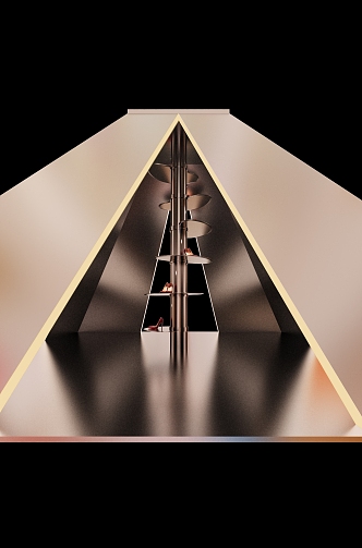 Modern shelf pyramid 3d model