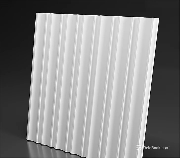 Modern White Wall Paneling with Vertical Stripes for Sleek Interior Design 3d model 