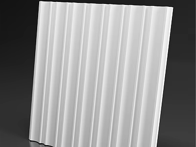 Modern White Wall Paneling with Vertical Stripes for Sleek Interior Design 3d model