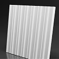Modern White Wall Paneling with Vertical Stripes for Sleek Interior Design 3d model