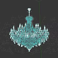 Luxurious Crystal Chandelier With Ornate Design Candle Shaped Arms And Crystal Pendants