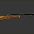 Classic Double Barrel Shotgun With Wooden Stock Black Barrels And Red Logo