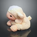 Adorable Children's Stuffed Lamb Toy With Fluffy White And Pink Fur