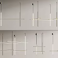 Modern Linear Metal Pendant Lights With Minimalist Design And Multiple Styles 3d model
