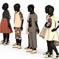 Various Stylish Clothes with Colorful Patterns and Designs Worn by Models