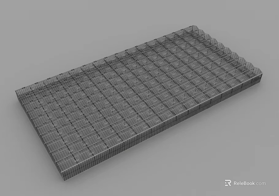 Industrial Factory Building Steel Frame Grid Structure With Architectural Design Elements 3d model 
