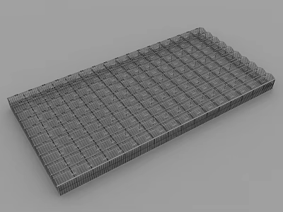 Industrial Factory Building Steel Frame Grid Structure With Architectural Design Elements 3d model