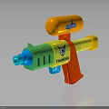 Colorful Toy Water Gun With Yellow Green Red Parts And Frontier Logo
