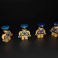 Four Piece Lego Police Figurine Set Decorative Collectible Display Ornaments for Home Decor