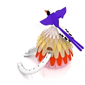 Bird Shaped Playground Equipment With Purple Wings Colorful Feather Design Stairs And Slide For Kids