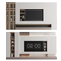 Modern TV Background Wall Design With Built in TV Storage Shelves And LED Lighting