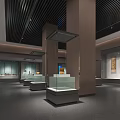 Exquisite Glass Museum Display Cabinets For Antique Cultural Relics In Modern Stylish Art Exhibition Hall