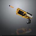 Yellow and Gray Plastic Toy Gun with Orange Dart for Kids Daily Play Activity