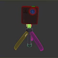 Gray Compact Computer Webcam with Tripod Stand and HD Lens for Video Streaming
