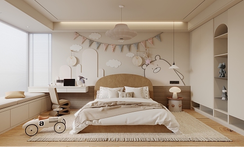 Cream wind children's room 3d model