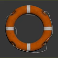 Essential Orange Lifebuoy Featuring White Stripes And Secure Rope For Daily Safety