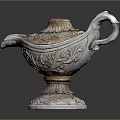 Decorative Classical Vessel With Intricate Carvings Floral Patterns Pedestal Base And Ornate Lid