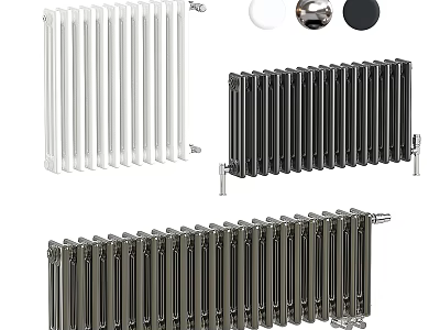 Stylish Modern Radiators In White Black And Gray Colors For Home Heating 3d model