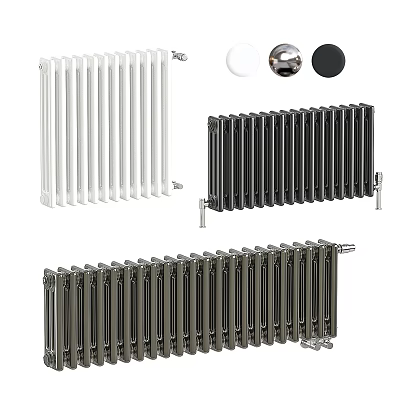 Stylish Modern Radiators In White Black And Gray Colors For Home Heating 3d model