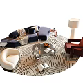 Modern Living Room Sofa And Coffee Table Set With Area Rug Armchairs And Floor Lamp