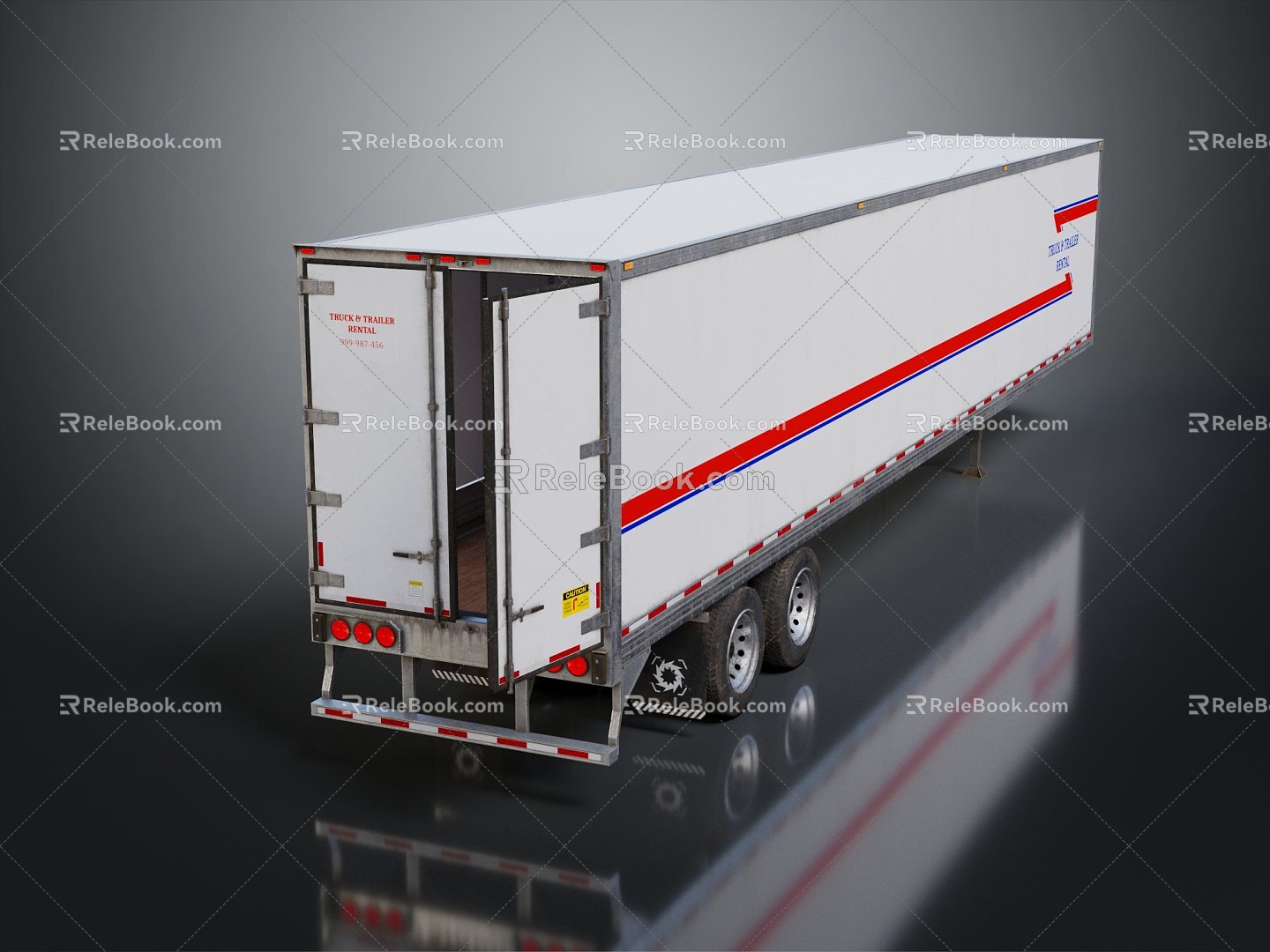 Modern truck dry van trailer LTL car science fiction truck future truck logistics car model